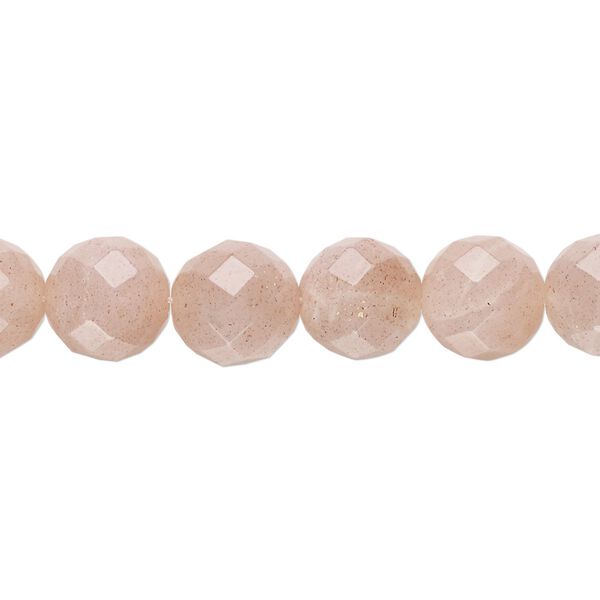 Pink flake moonstone 1pkg1, faceted round bead natural 8 inch 10mm image number 0