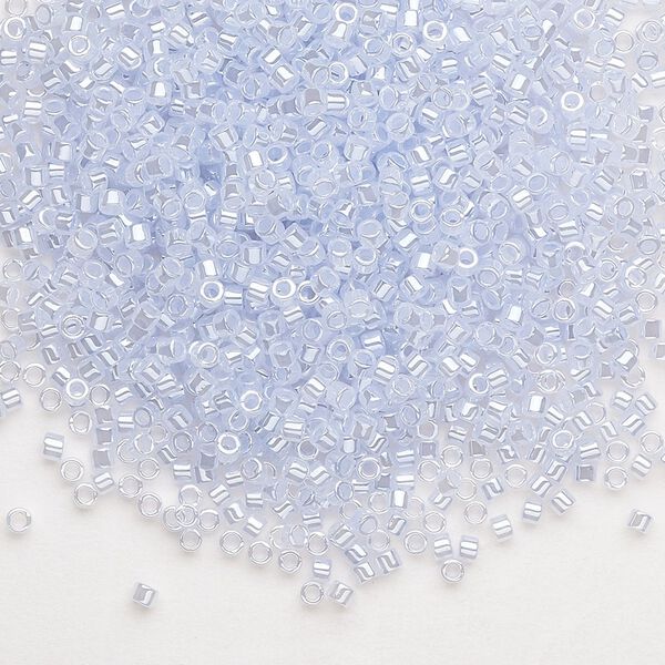 Seed bead, Delica®, glass, pkg/7.5g, #11 round, opaque inside dyed color luster sky blue (DB-0257). image number 0