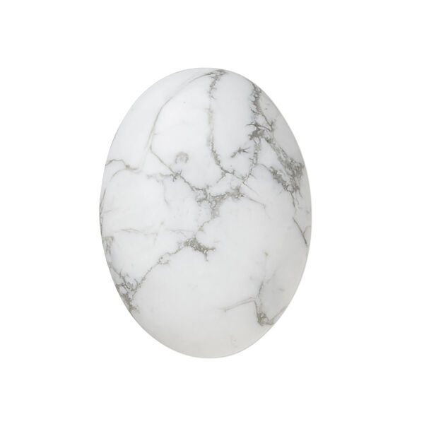 Cabochon, white howlite (natural), 30x22mm calibrated oval, B grade, Mohs hardness 3 to 3-1/2. Sold individually. image number 0