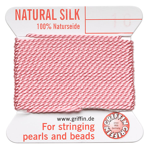 Thread, Griffin, silk, dark pink, size #16. Sold per 2-meter card (approximately 78 inches). image number 0