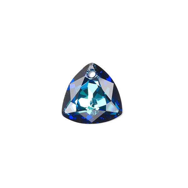 Drop 1pk crystal Bermuda blue P, Crystal Passions® 14.5mm pendant trilliant cut 6434 image number 0