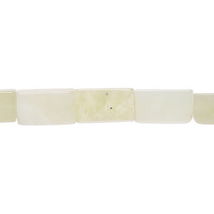 New "jade" 1pkg1, square tube bead natural, 15 inch 12x6mm-12x8mm
