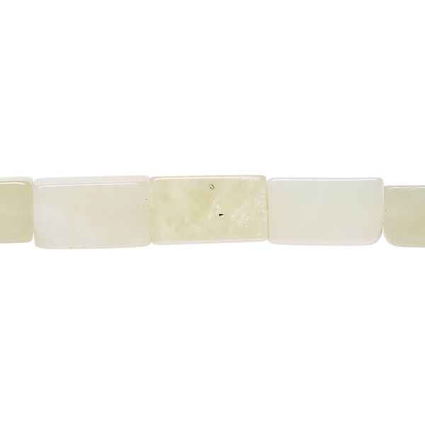 New "jade" 1pkg1, square tube bead natural, 15 inch 12x6mm-12x8mm image number 0