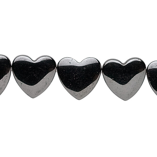 Bead, Hemalyke™ (man-made), 12mm side-drilled flat heart. Sold per 15-1/2" to 16" strand. image number 0