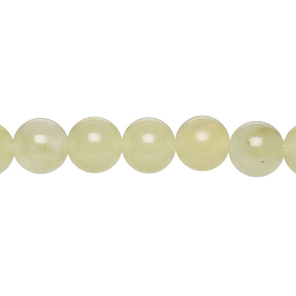 Sea green new "jade" / olive green new "jade" 1pkg1, round bead natural, 15.5-16 inch 8mm image number 0