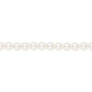 Pearl 500pk white, Swarovski® 4mm round 5810