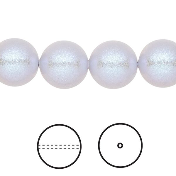 Pearl 10pk iridescent dreamy blue, Crystal Passions® 12mm round 5810 image number 0