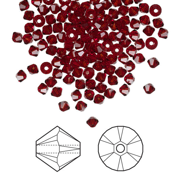 Bead 144pk Siam, Crystal Passions® 3mm bicone 5328 image number 0
