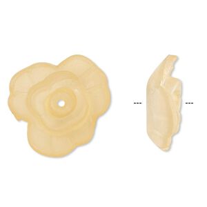 Component, acrylic, frosted orange, 21x8mm flower. Sold per pkg of 50.