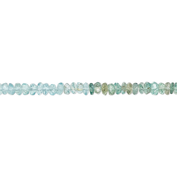 Bead, apatite (natural), 3x1mm-4x2mm hand-cut faceted rondelle, C+ grade, Mohs hardness 5. Sold per 13-inch strand. image number 0