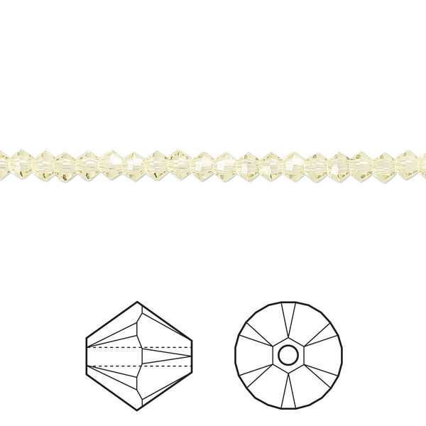 Bead 48pk jonquil, Crystal Passions® 3mm bicone 5328 image number 0