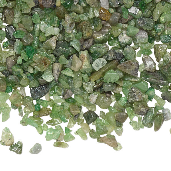 Inlay chip, tsavorite garnet (natural), mini undrilled chip, Mohs hardness 7 to 7-1/2. Sold per 1-ounce pkg. image number 0