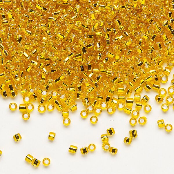 Seed bead, Dyna-Mites™, glass, pkg/40g, #11 round, transparent silver-lined orange, (66:SR 11/0 SR). image number 0