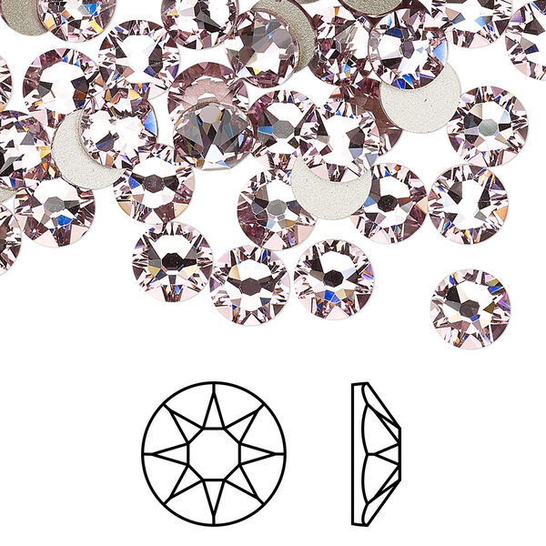 Flat back 144pk light amethyst foil back, Crystal Passions® 6.32-6.5mm rose round SS30 2088 image number 0