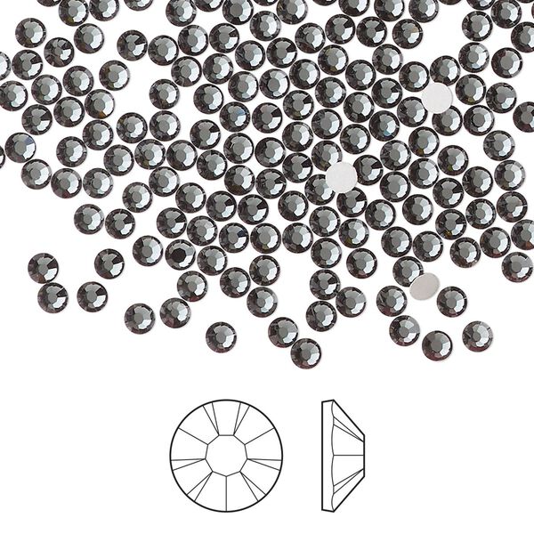 Flat back 144pk light graphite foil back, Preciosa MAXIMA Czech crystal rhinestone 2.5-2.7mm chaton rose round SS9 image number 0