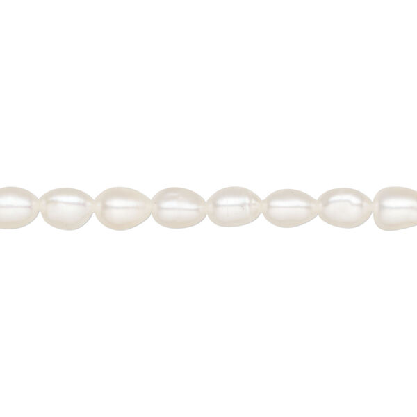 Freshwater pearl 1pkg1 rice, 15 inch white 4-5mm cultured image number 0