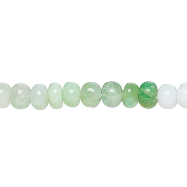 Bead, chrysoprase / white chalcedony / grey chalcedony (natural), light, 5x3mm-7x5mm hand-cut rondelle with set pattern and 0.4-1.4mm hole, C grade, Mohs hardness 6-1/2 to 7. Sold per 14-inch strand. image number 0