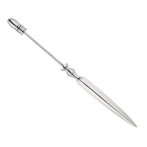 Letter opener, chrome-plated steel, 7x1/2 inch with secure twist-off end. Sold individually.