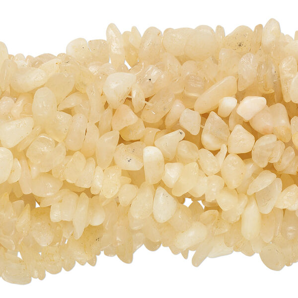 Bead, yellow calcite (natural), medium chip, Mohs hardness 3. Sold per pkg of (10) 34-inch strands. image number 0
