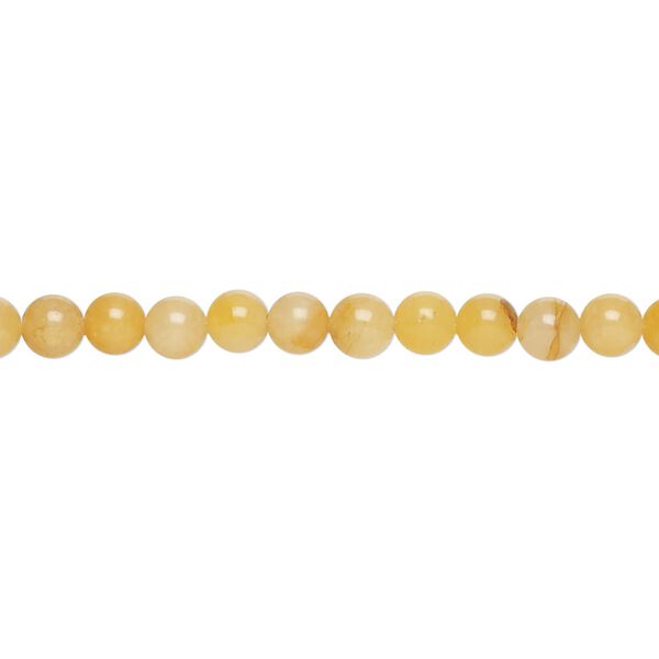 Golden "jade" 1pkg1, round bead 15 inch 4-5mm image number 0