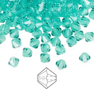 Bead 24pk Caribbean Sea, Preciosa Czech crystal 5mm bicone