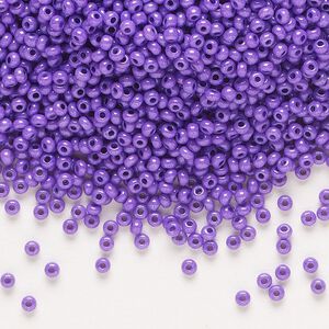 Seed bead, Preciosa Ornela Czech glass, pkg/50g, #11 rocaille, opaque terra dyed lilac luster chalkwhite, (16328).