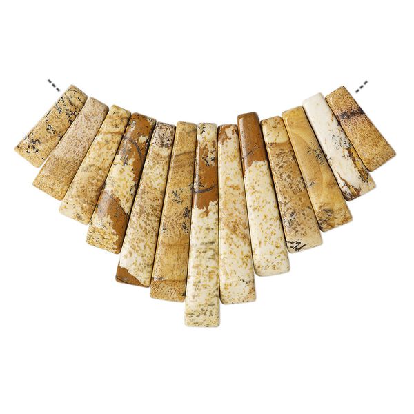 Picture jasper 1pkg13, fan focal natural 26x10mm-29x12mm image number 0