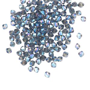 Bead 144pk crystal blue shadow, Celestial Crystal® 3mm bicone