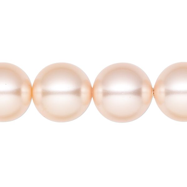 Pearl 10pk peach, Crystal Passions® 14mm round 5811 image number 0