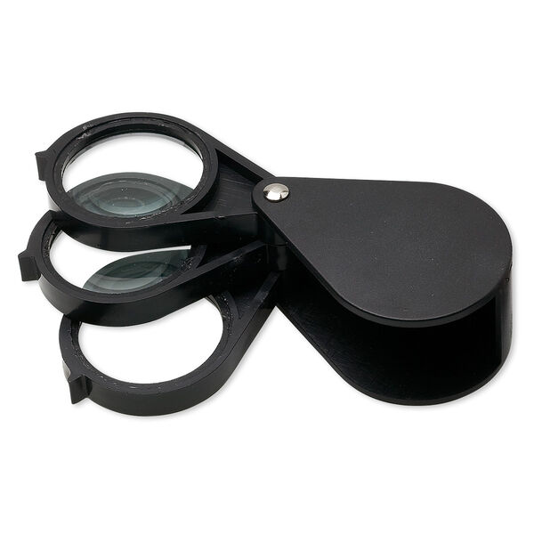 Loupe, 5x to 15x power, plastic and steel, black, 4 x 1-1/2 inches (when open). Sold individually. image number 0