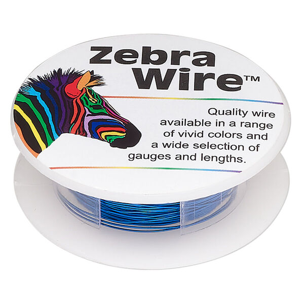 Wire, Zebra Wire™, color-coated copper, royal blue, 26 gauge. Sold per 30-yard spool. image number 0