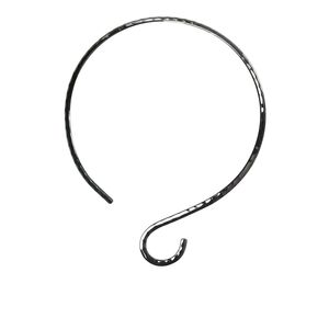 Neckwire, gunmetal-plated brass, 5mm flat with hammered curve, 15 inches. Sold individually.