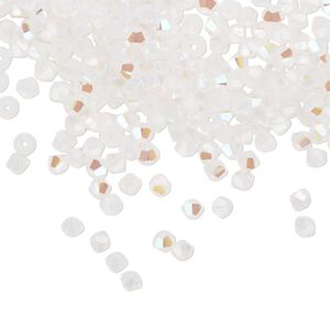 Bead 1440pk white opal shimmer, Swarovski® 3mm XILION bicone 5328