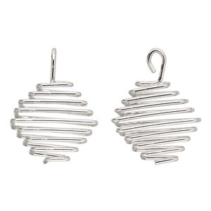 Drop, stainless steel, 18x16.5mm cage, fits up to 12mm bead cage. Sold per pkg of 4.
