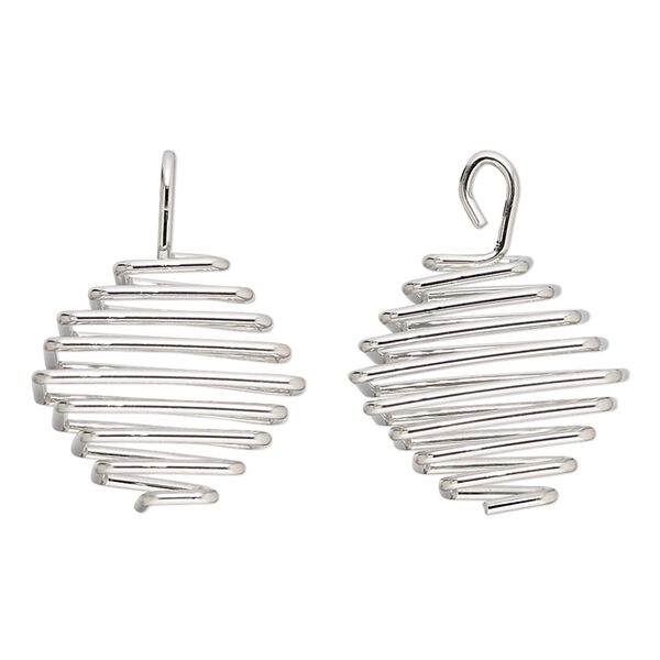 Drop, stainless steel, 18x16.5mm cage, fits up to 12mm bead cage. Sold per pkg of 4. image number 0