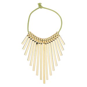 Focal, gold-plated brass, 20x2.5mm-60x2.5mm graduated fan. Sold per 17-piece set.