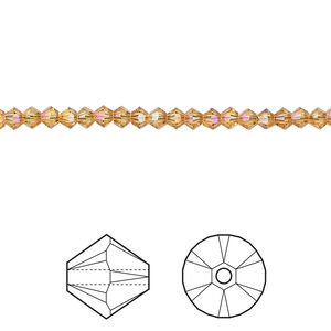 Bead 1pkg48 dark orange (HICT), Crystal Passions® 3mm bicone 5328