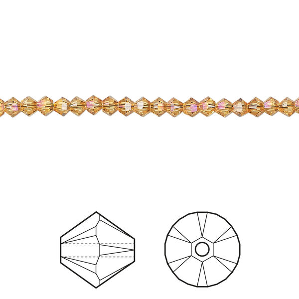 Bead 1pkg48 dark orange (HICT), Crystal Passions® 3mm bicone 5328 image number 0