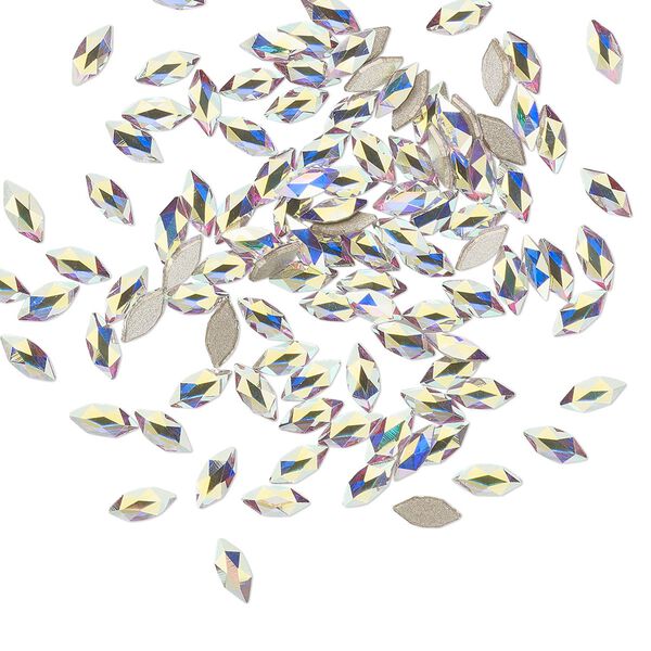 Flat back 720pk crystal AB foil back, Swarovski® 4x1.8mm marquise jewel 2201 image number 0