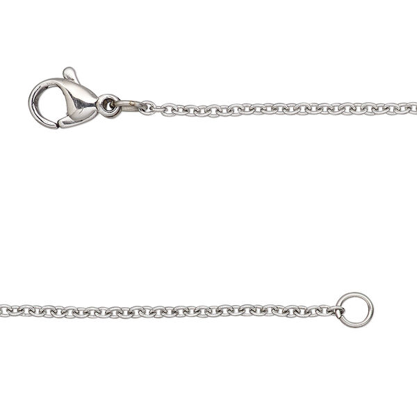 Chain, stainless steel, 1.5mm cable, 18 inches with lobster claw clasp. Sold individually. image number 0