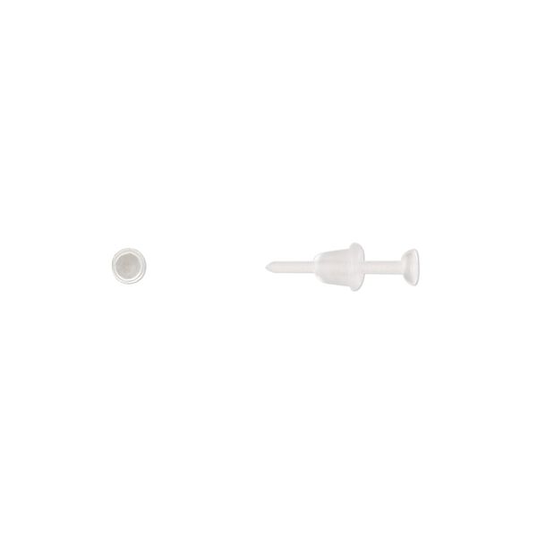 Earstud 1pkg20, 3mm flat pad / 3mm round setting / earnuts, acrylic 10 pair image number 0