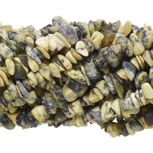Yellow "turquoise" (serpentine with quartz) 1pkg10, chip bead natural 34 inch mini to extra-large