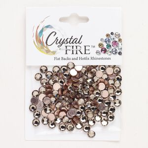 Flat back 144pk greige foil back, Crystal Fire® 4.60-4.80mm hotfix round SS20