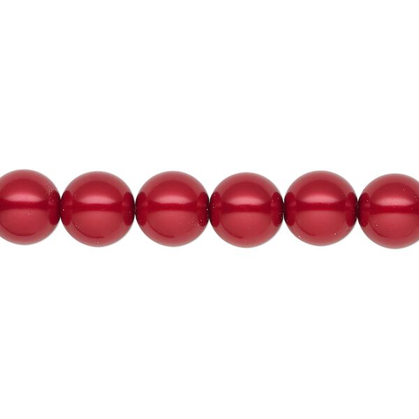 Pearl 25pk red, Preciosa Czech crystal 8mm round image number 0