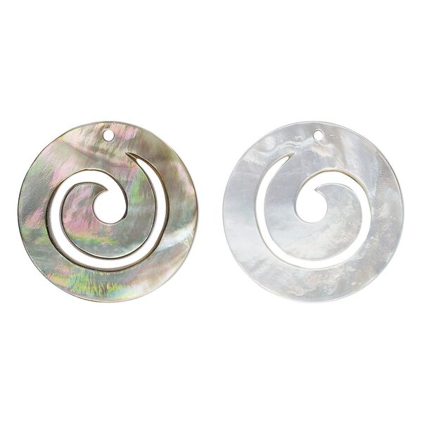 Focal, black lip shell (natural), 30mm spiral. Sold individually. image number 0