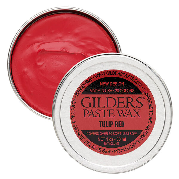 Wax paste, Gilders Paste®, pkg/1-ounce tin, tulip red. image number 0