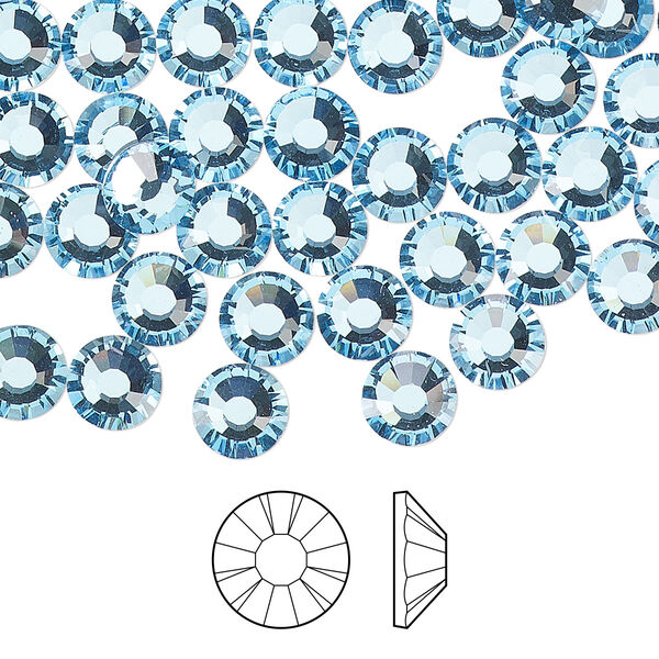 Flat back 288pk aquamarine foil back, Preciosa MAXIMA Czech crystal rhinestone 6.3-6.5mm chaton rose round SS30 image number 0