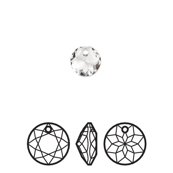Drop 72pk crystal, Swarovski® 8mm pendant classic cut 6430 image number 0