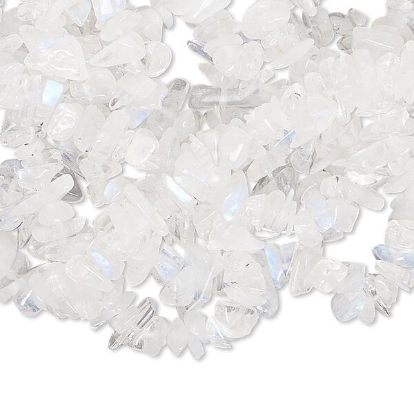 Bead, rainbow moonstone (natural), small to medium chip, Mohs hardness 6 to 6-1/2. Sold per 34-inch strand. image number 0