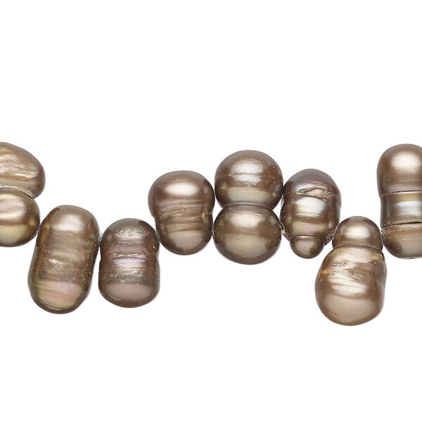 Freshwater pearl 1pkg1, top-drilled freeform, 14 inch light lilac bronze 9x7mm-16x9mm cultured image number 0